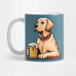 Labrador Retriever holding a glass of beer Mug